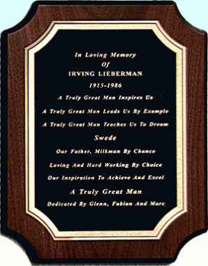 In Memory of Irving Lieberman